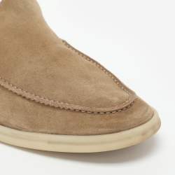 Pre Owned Loro Piana Beige Suede Summer Walk Loafers Size 43