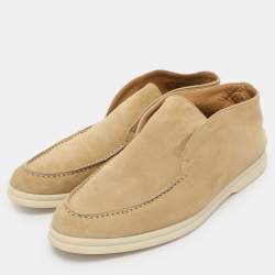 Loro Piana Beige Suede Open Walk Ankle Length Boots Size 42