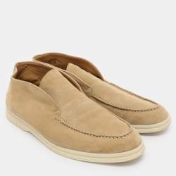 Loro Piana Beige Suede Open Walk Ankle Length Boots Size 42