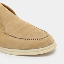 Loro Piana Beige Suede Open Walk Ankle Length Boots Size 42