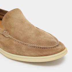 Loro Piana Brown Suede Summer Walk Loafers Size 42