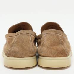 Loro Piana Brown Suede Summer Walk Loafers Size 42
