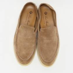 Loro Piana Brown Suede Summer Walk Loafers Size 42