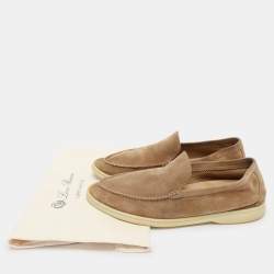 Loro Piana Brown Suede Summer Walk Loafers Size 42