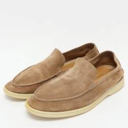 Loro Piana Brown Suede Summer Walk Loafers Size 42