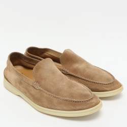 Loro Piana Brown Suede Summer Walk Loafers Size 42