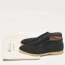 Pre Owned Loro Piana Black Suede Open Walk Ankle Boots Size 40