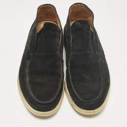 Pre Owned Loro Piana Black Suede Open Walk Ankle Boots Size 40