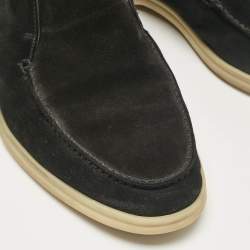 Pre Owned Loro Piana Black Suede Open Walk Ankle Boots Size 40