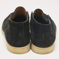 Pre Owned Loro Piana Black Suede Open Walk Ankle Boots Size 40