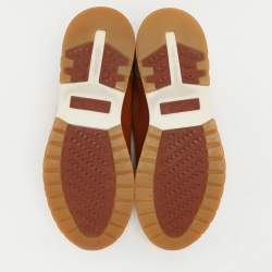 Pre Owned Loro Piana Brown Knit Fabric 360 LP Flexy Walk Slip On Sneakers Size 38