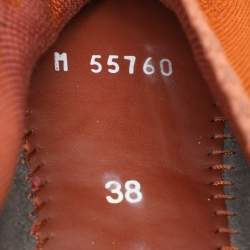 Pre Owned Loro Piana Brown Knit Fabric 360 LP Flexy Walk Slip On Sneakers Size 38