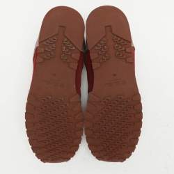 Pre Owned Loro Piana Grey/Burgundy Suede Weekend Walk Low Top Sneakers Size 46