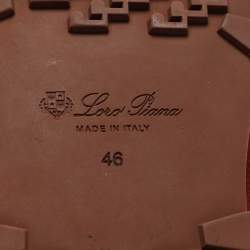 Pre Owned Loro Piana Grey/Burgundy Suede Weekend Walk Low Top Sneakers Size 46