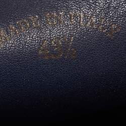 Pre Owned Loro Piana Navy Blue Suede Babouche Walk Mules Size 43.5