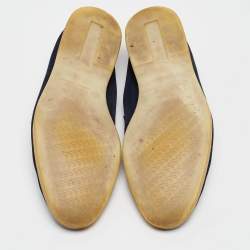 Pre Owned Loro Piana Navy Blue Suede Summer Charms Walk Loafers Size 40.5