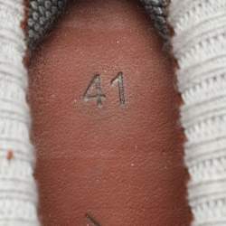 Pre Owned Loro Piana Grey Knit Fabric 360 LP Flexy Walk Low Top Sneakers Size 41