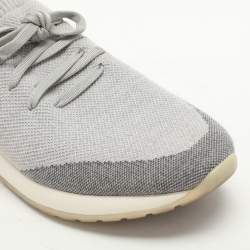 Pre Owned Loro Piana Grey Knit Fabric 360 LP Flexy Walk Low Top Sneakers Size 41