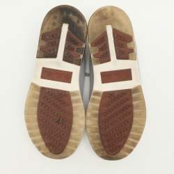 Pre Owned Loro Piana Grey Knit Fabric 360 LP Flexy Walk Low Top Sneakers Size 41