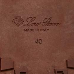 Pre Owned Loro Piana Brown/Maroon Suede Week End Walk Sneakers Size 40