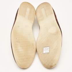 Pre Owned Loro Piana Dark Brown Suede Summer Walk Loafers Size 44.5