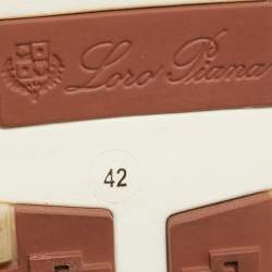 Pre Owned Loro Piana Brown Knit Fabric and Leather 360 LP Flexy Walk Sneakers Size 42