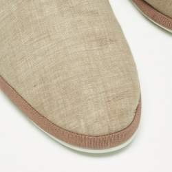 Loro Piana Olive Green Fabric Mules Size 44