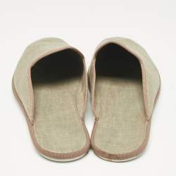 Loro Piana Olive Green Fabric Mules Size 44