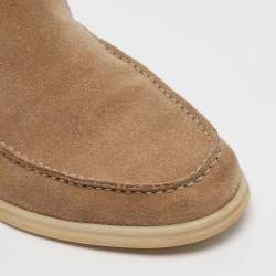 Pre Owned Loro Piana Beige Suede Summer Charms Loafers Size 39