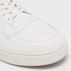 Pre Owned Loro Piana White/Green Leather and Suede Newport Walk Sneakers Size 39