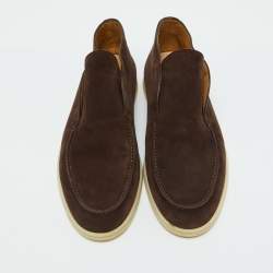 Loro Piana Dark Brown Suede Open Walk Ankle Length Boots Size 42