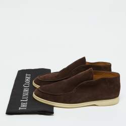 Loro Piana Dark Brown Suede Open Walk Ankle Length Boots Size 42