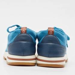 Loro Piana Blue Knit Fabric 360 LP Flexy Walk Sneakers Size 43