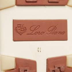 Pre Owned Loro Piana Brown Knit Fabric 360 LP Flexy Walk Sneakers Size 41