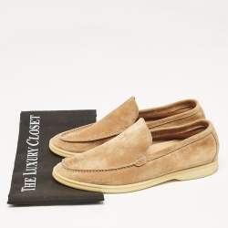 Pre Owned Loro Piana Brown Suede Summer Walk Loafers Size 40