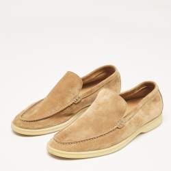 Pre Owned Loro Piana Brown Suede Summer Walk Loafers Size 40