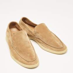 Pre Owned Loro Piana Brown Suede Summer Walk Loafers Size 40