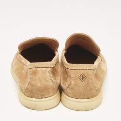 Pre Owned Loro Piana Brown Suede Summer Walk Loafers Size 40