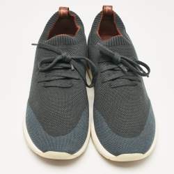 Pre Owned Loro Piana Teal Green Knit Fabric 360 LP Flexy Walk Sneakers Size 42