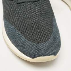 Pre Owned Loro Piana Teal Green Knit Fabric 360 LP Flexy Walk Sneakers Size 42