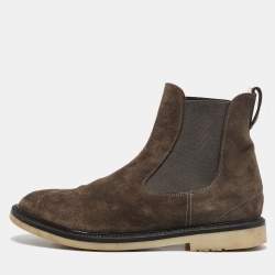 Pre Owned Loro Piana Brown Suede Beatle Walk Chelsea Boots Size 42