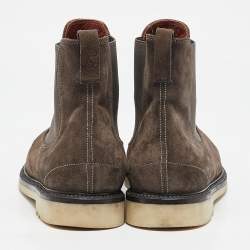 Pre Owned Loro Piana Brown Suede Beatle Walk Chelsea Boots Size 42