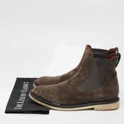 Pre Owned Loro Piana Brown Suede Beatle Walk Chelsea Boots Size 42