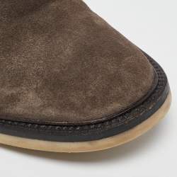 Pre Owned Loro Piana Brown Suede Beatle Walk Chelsea Boots Size 42