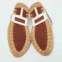 Pre Owned Loro Piana Grey Knit Fabric and Suede 360 Flexy Walk Sneakers Size 40