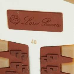 Pre Owned Loro Piana Grey Knit Fabric and Suede 360 Flexy Walk Sneakers Size 40