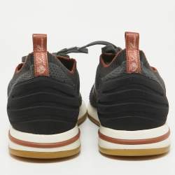 Pre Owned Loro Piana Grey Knit Fabric 360 LP Flexy Walk Sneakers Size 42