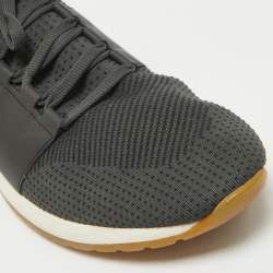 Pre Owned Loro Piana Grey Knit Fabric 360 LP Flexy Walk Sneakers Size 42