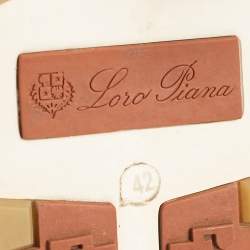 Pre Owned Loro Piana Navy Blue Fabric and Leather 360 Flexy Walker Sneakers Size 42