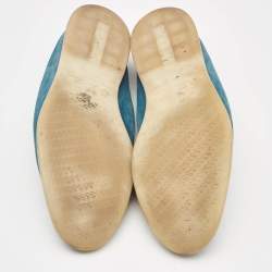Pre Owned Loro Piana Blue Suede Summer Walk Loafers Size 44